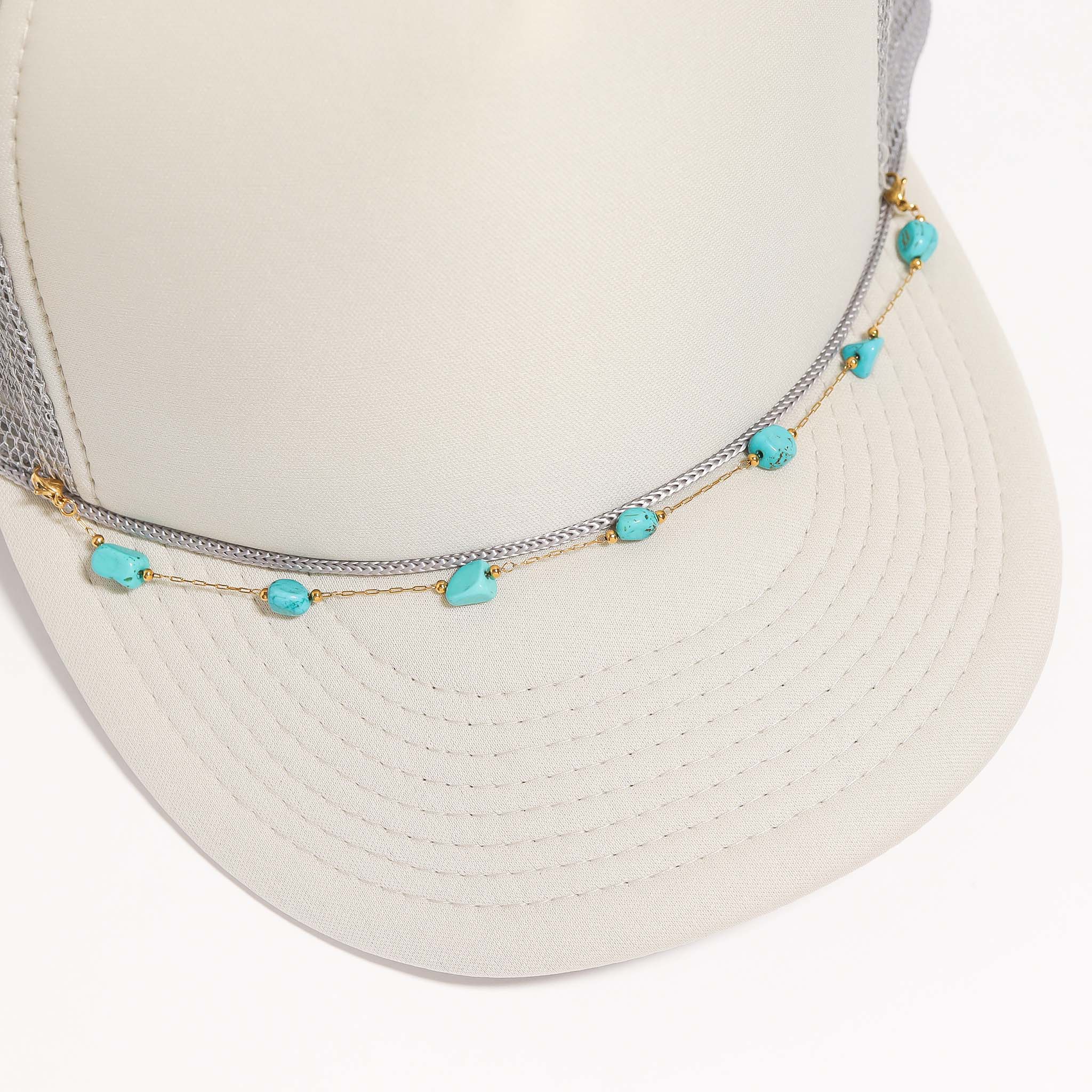 Trucker Hat Chain: Turquoise Stone Chain