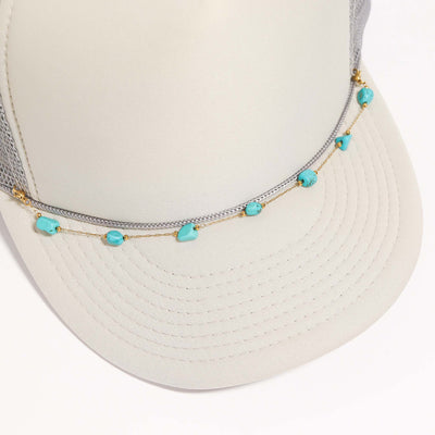 Trucker Hat Chain: Turquoise Stone Chain