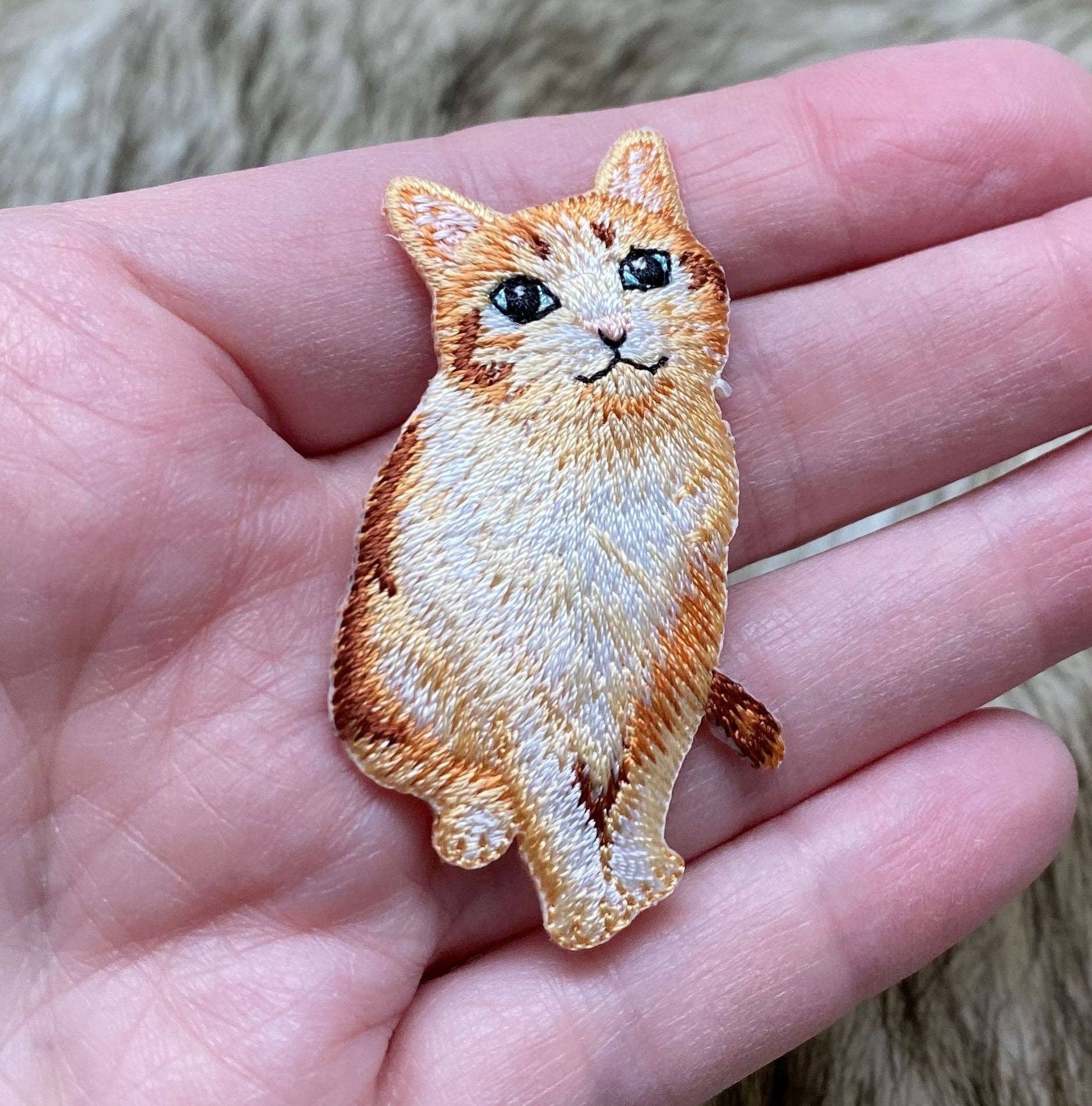 Orange Tabby Cat, Pets, Realistic, Kitten, Animals, Embroidered, Iron on Patch