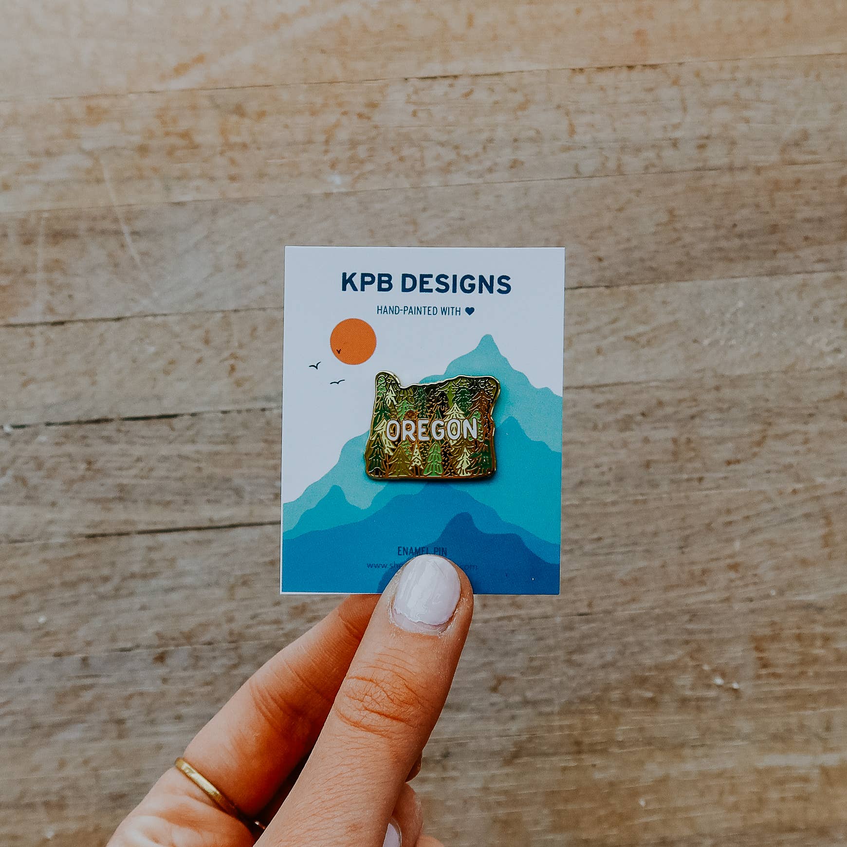 Oregon Trees Enamel Lapel Pin