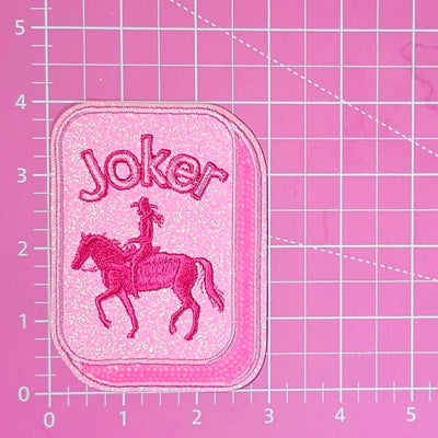 Mahjong Tile Pink Sequin Glitter Iron On Patches