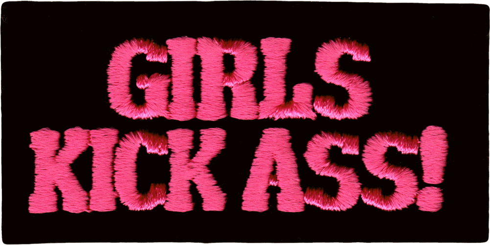 Patch - Girls Kick Ass - Funny VINTAGE 1990s Feminism Women