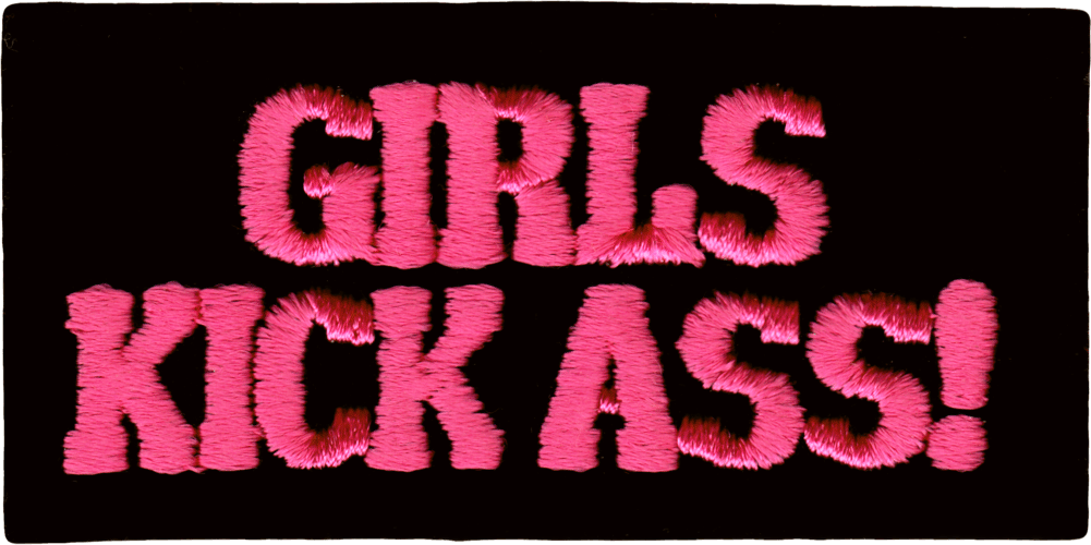 Patch - Girls Kick Ass - Funny VINTAGE 1990s Feminism Women