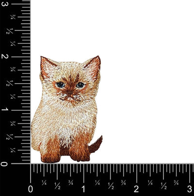 Tan Kitty Cat, Cream Siamese Kitten, Pets, Embroidered, Iron on Patch