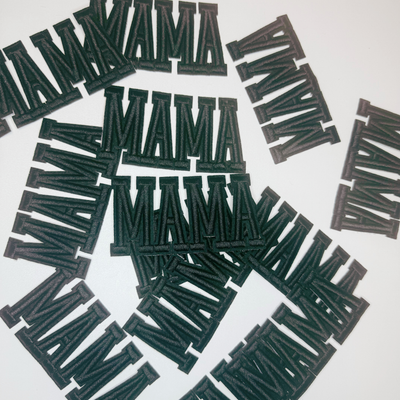 4" MAMA in WHITE or BLACK -  3D Embroidered Hat Patch