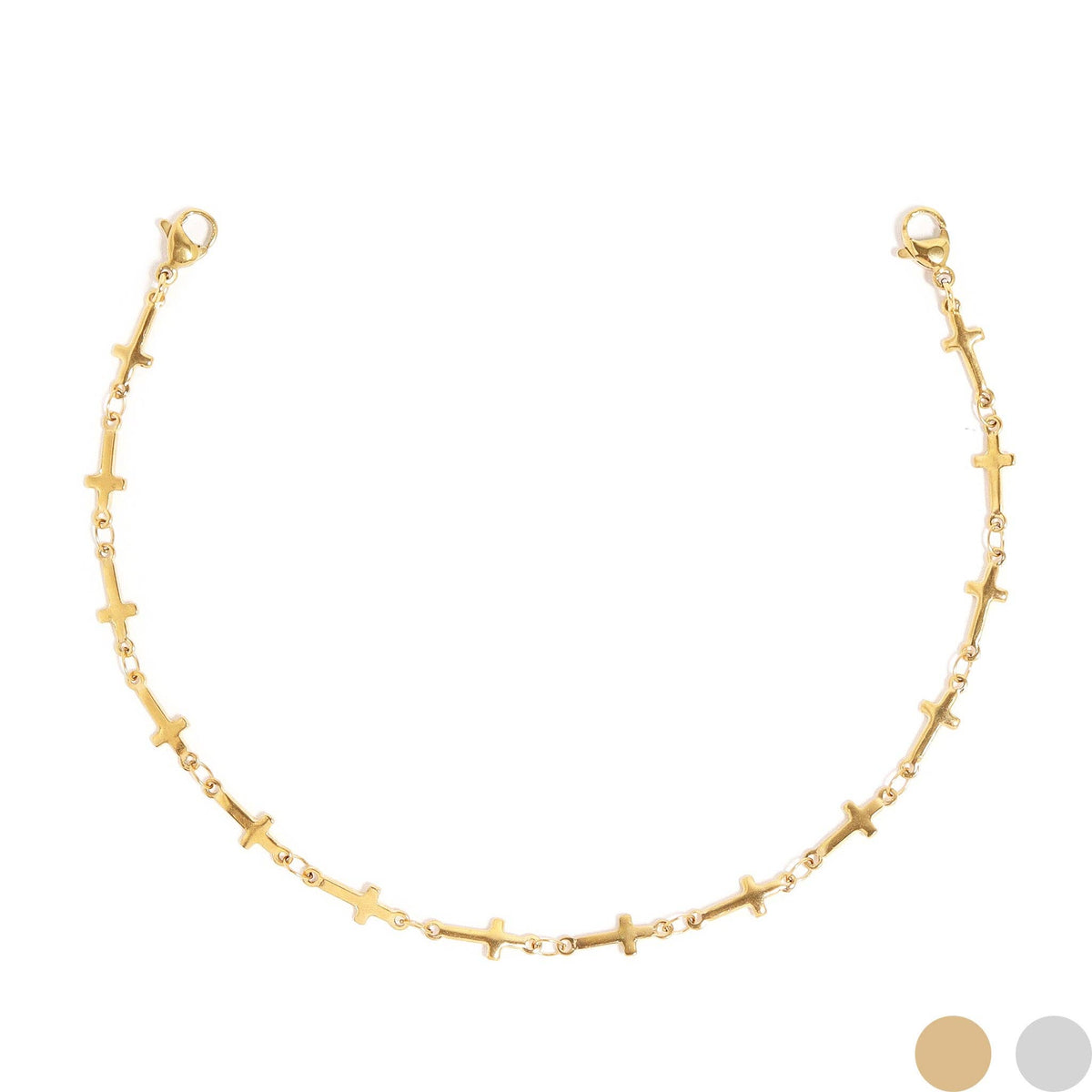 Trucker Hat Chain: 18K Gold PVD Stainless Steel Cross