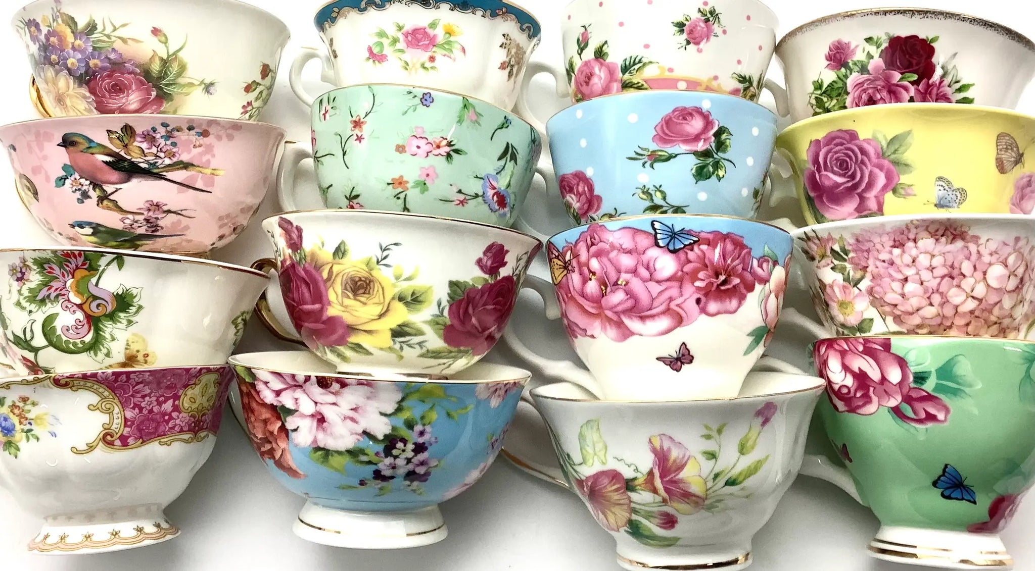 Mismatched teacups for Autumn Tea party, Event Planner