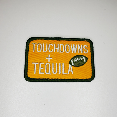 3" Touchdowns + Tequila in ORANGE -  Embroidered Hat Patch