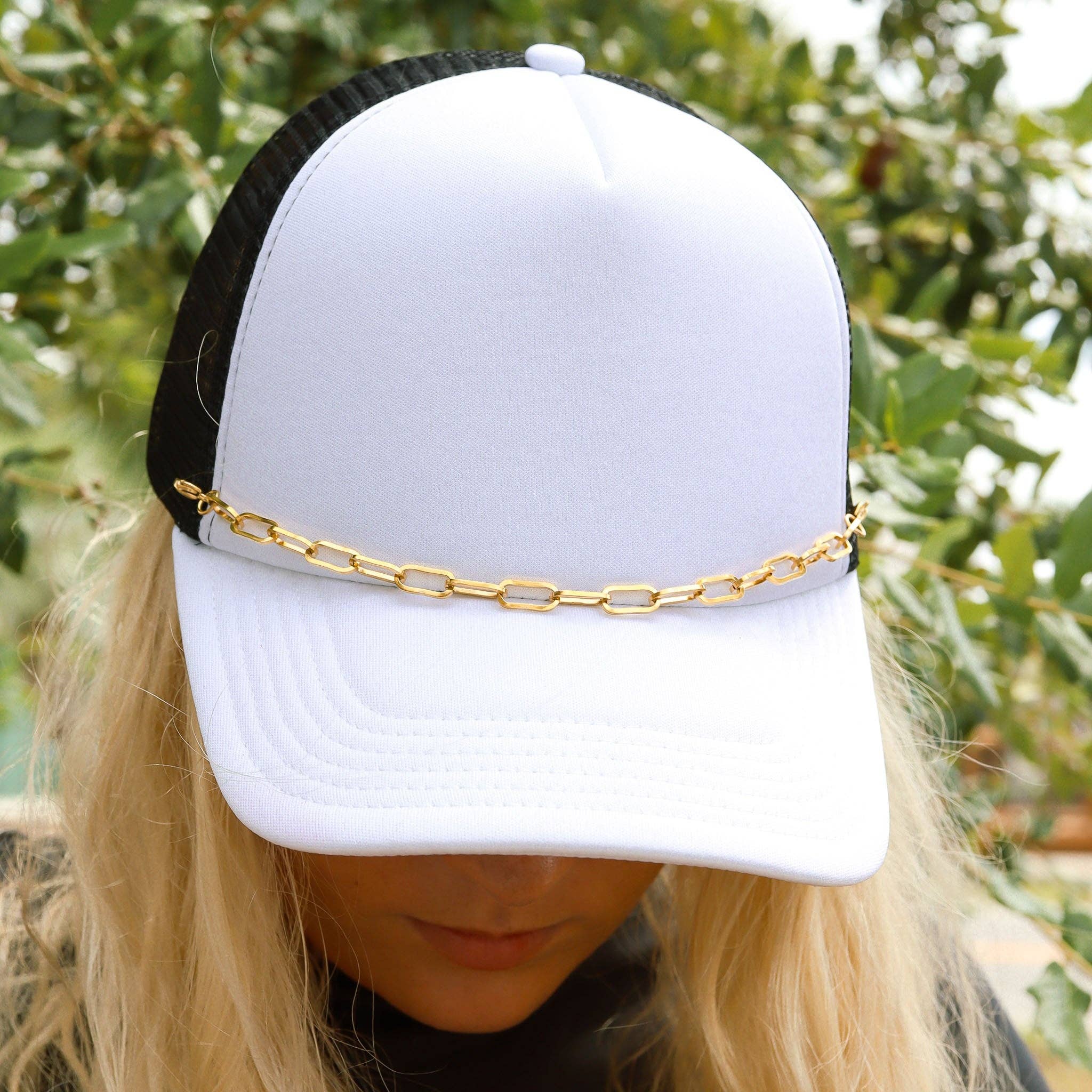 Trucker Hat Chain: 18K Gold PVD Stainless Steel Paperclip