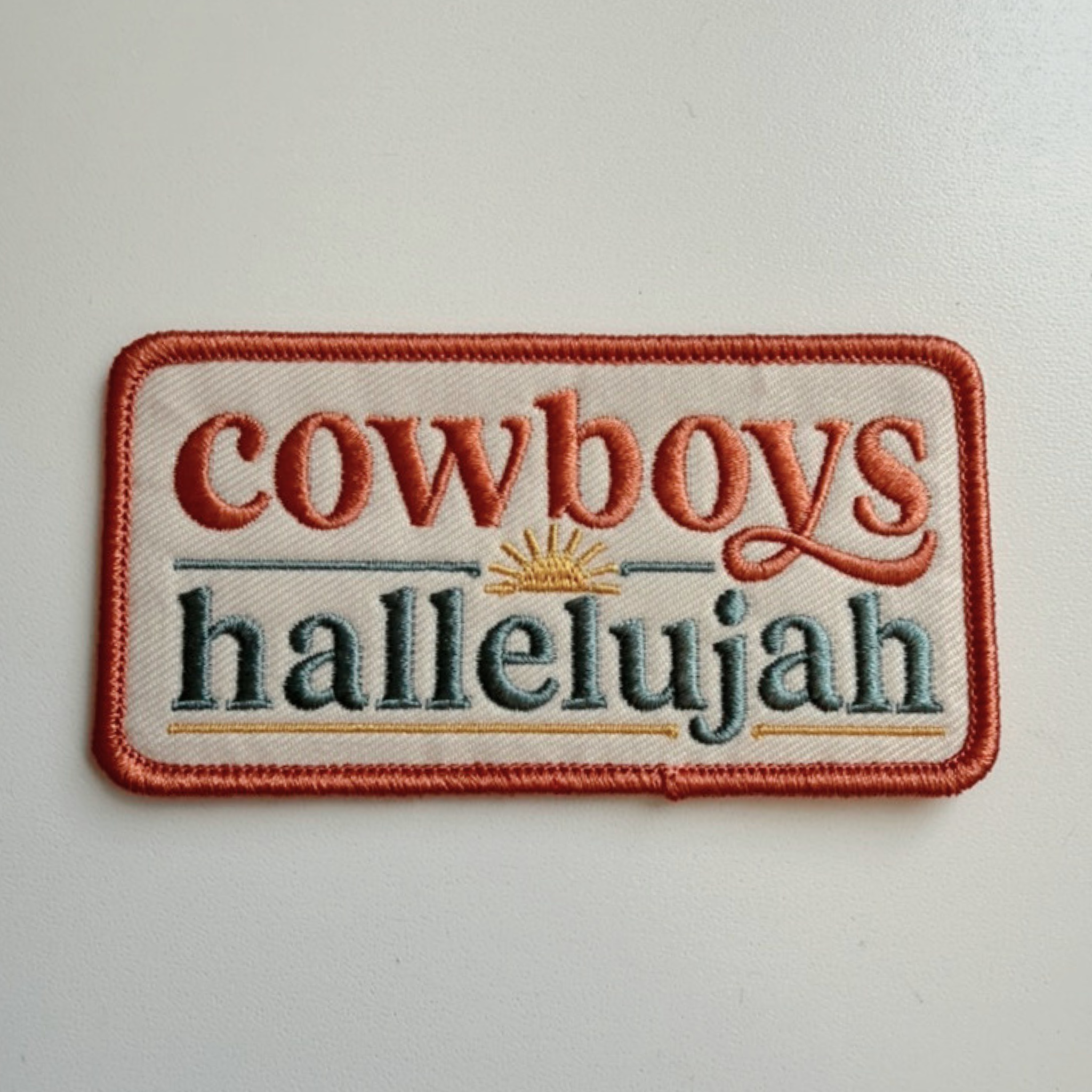 3.5" Cowboys hallelujah -  Embroidered Hat Patch