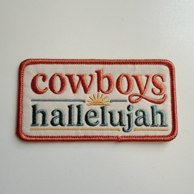 3.5" Cowboys hallelujah -  Embroidered Hat Patch