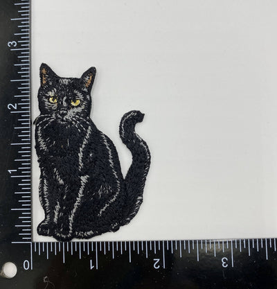 Black Cat, Pets, Animals, Kitten Embroidered Iron on Patch