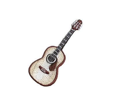 Acoustic Guitar - Natural/Brown - Music - Iron on Patch