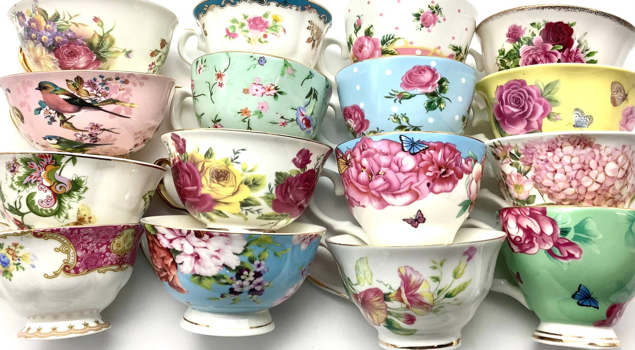 Mismatched teacups for Tea party, Catering, Celebrations