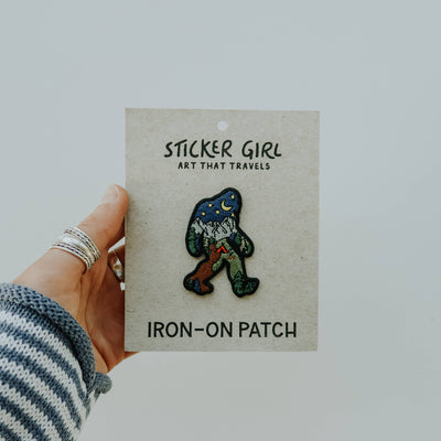 Night Sasquatch Embroidered Iron On Patch