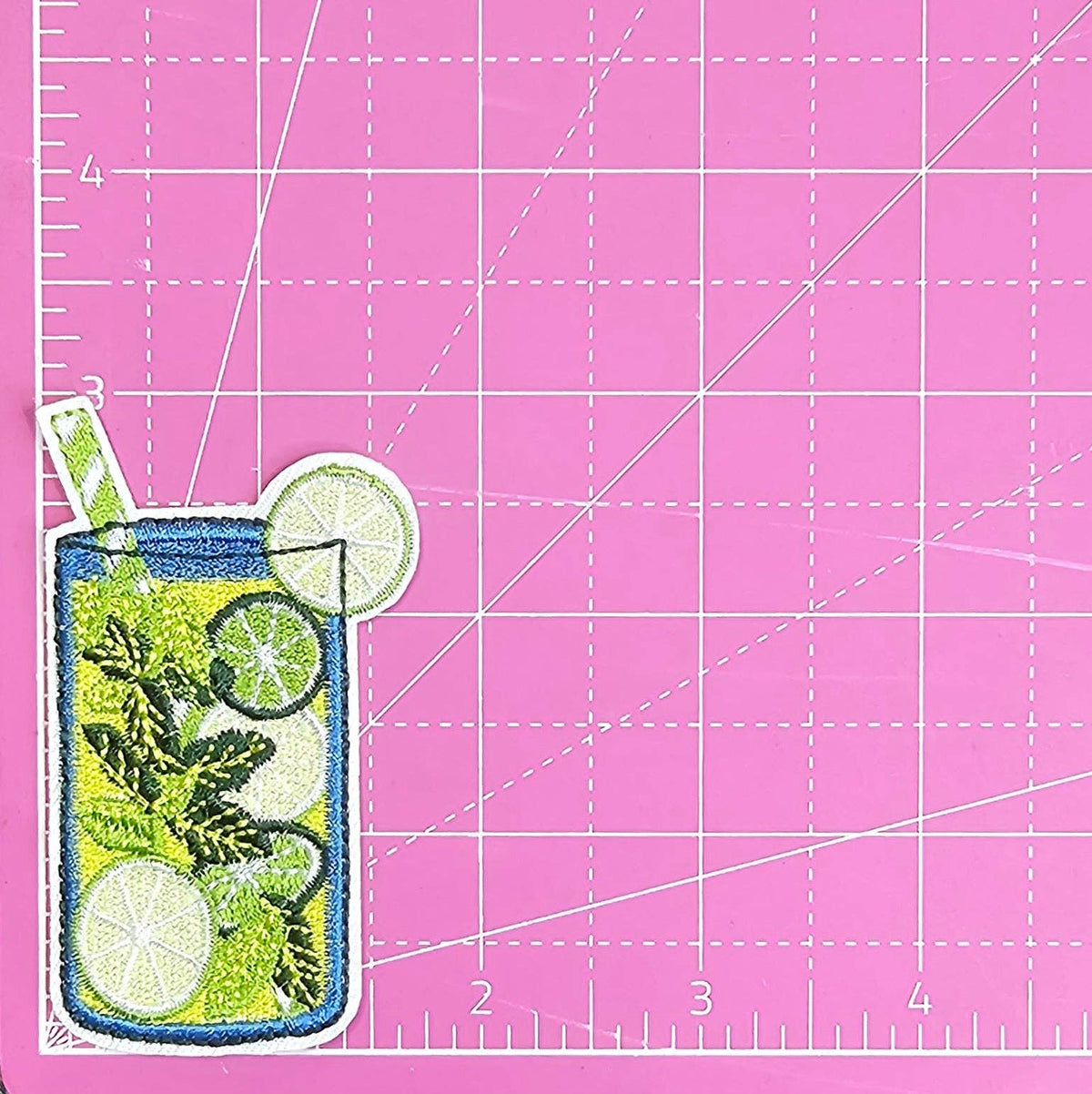 Mojito Cocktail Drink Embroidery Iron On Patch