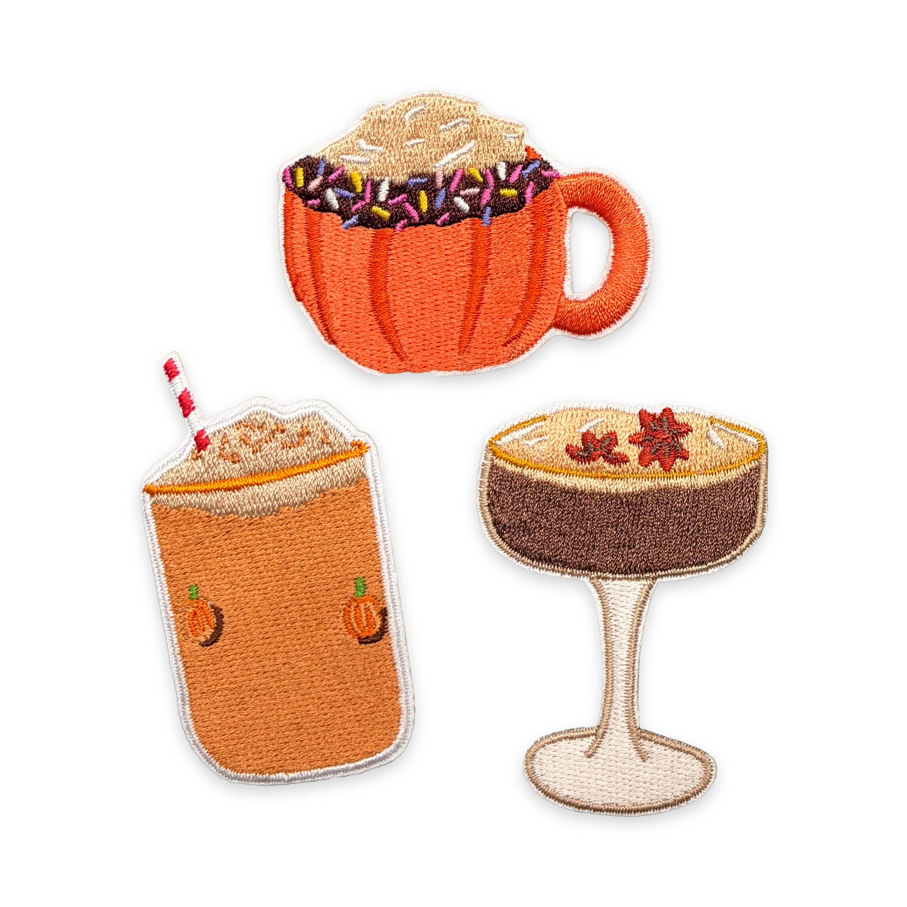 Harvest Drinks Iron-On Patch Set | Fall Drinks Iron-on Patch