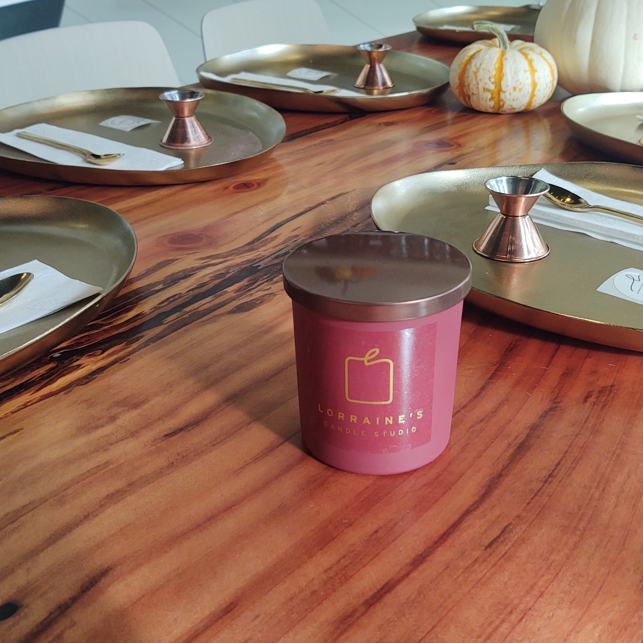 A Custom Fragrance Blended Candle - Matte Tumbler with Warm Gold Interior